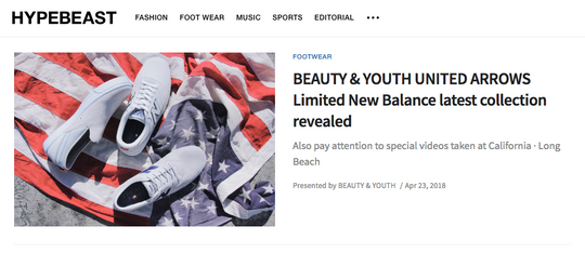 Articles_ Hypebeast Japan // Beauty and Youth United Arrows // New Balance Video